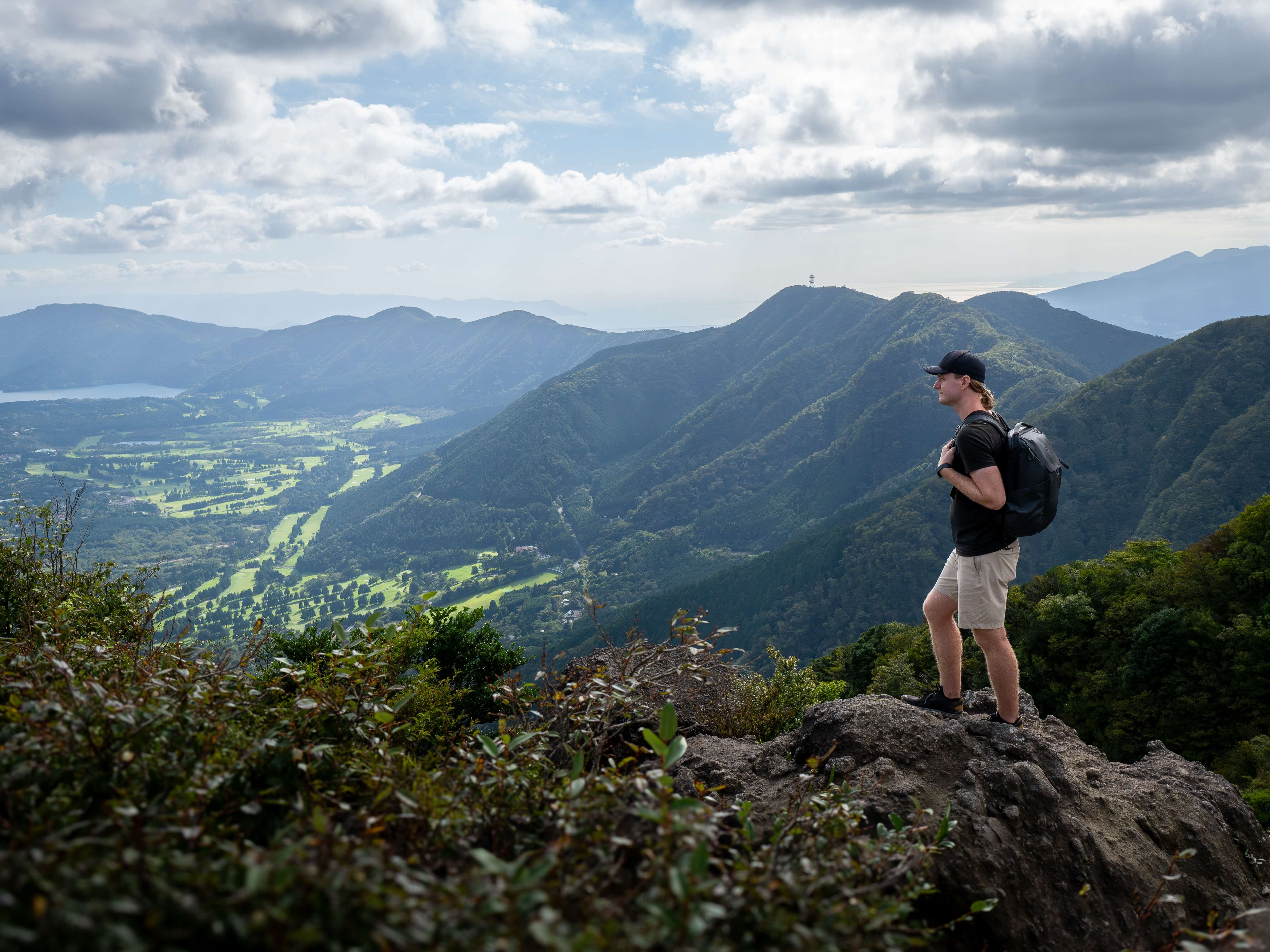 Josh looking out at the mountains